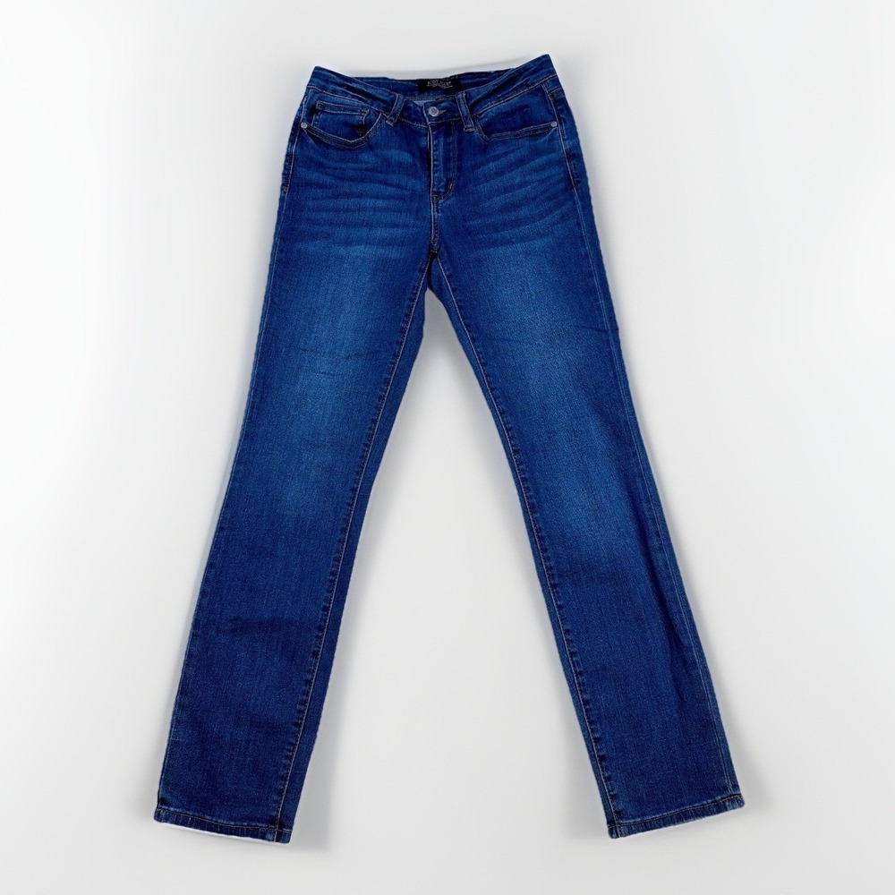 Judy Blue Straight Fit Jeans Womens 28 Blue Dark Wash Stretch JB82356 DK